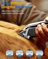 Dog Grooming Kit,USB Rechargeable Dog Grooming Clipper with 6 Guide Combs