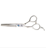 Blue Crystal Line Left Handed Thinning Scissors