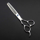 Blue Crystal Line Left Handed Thinning Scissors