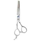 Blue Crystal Line Left Handed Thinning Scissors